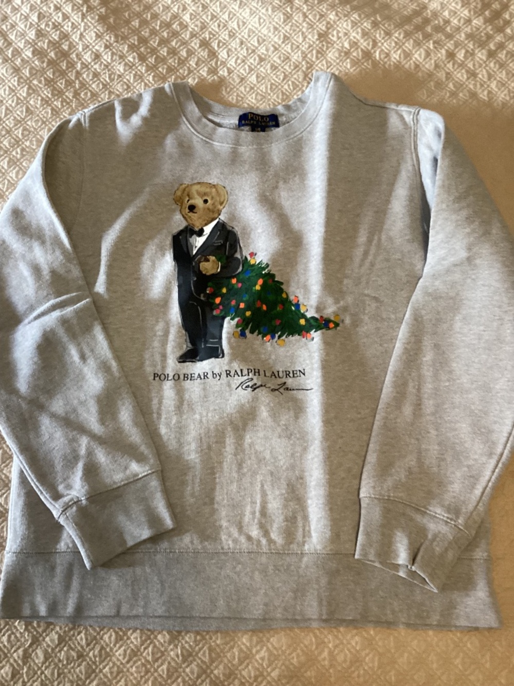Polo Ralph Lauren boys size 14/16 holiday bear sweatshirt